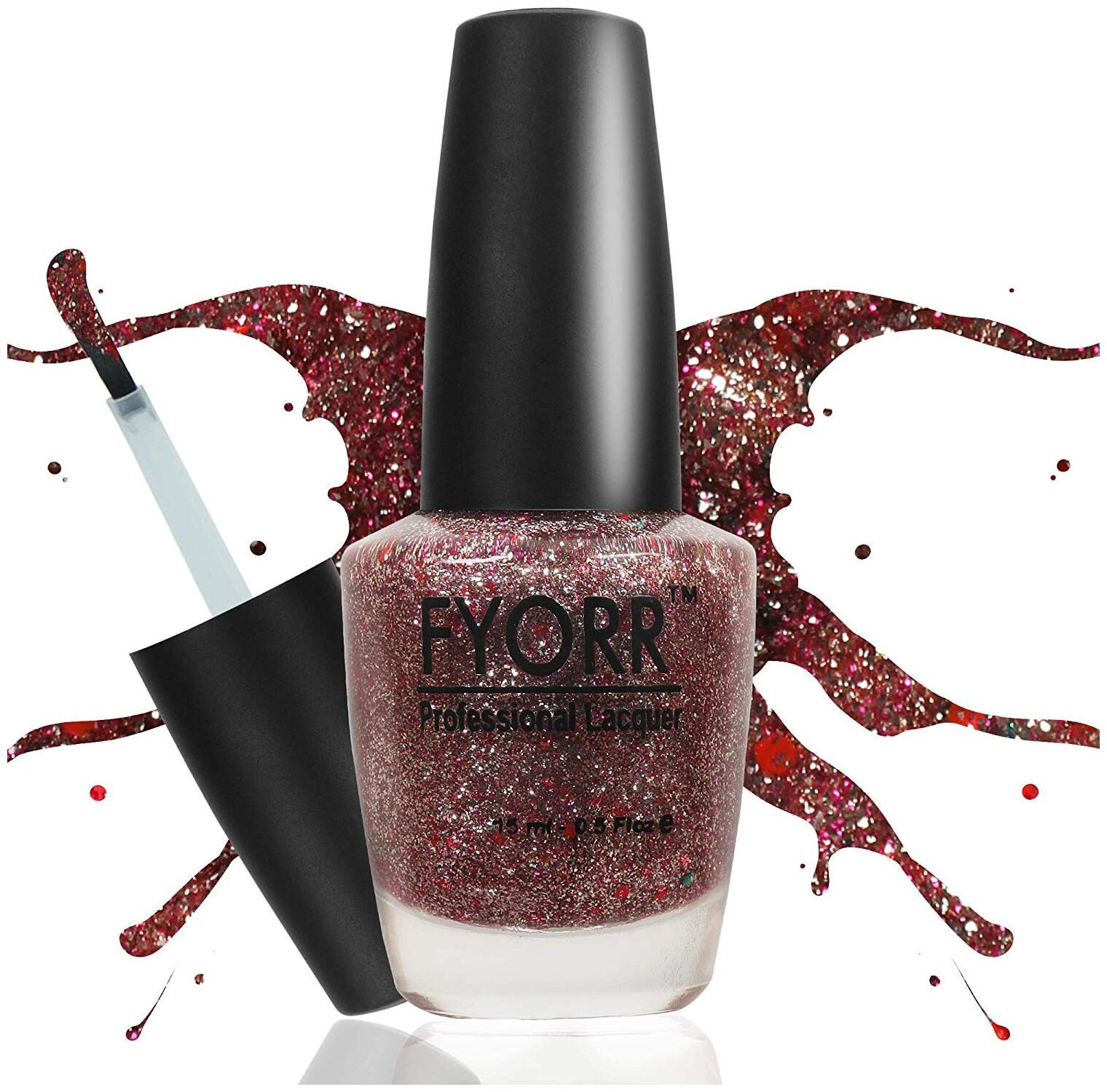 

FYORR Daimond Shine Pink Star Long Lasting Glitter Nail Paint(Multi-Color)15ml
