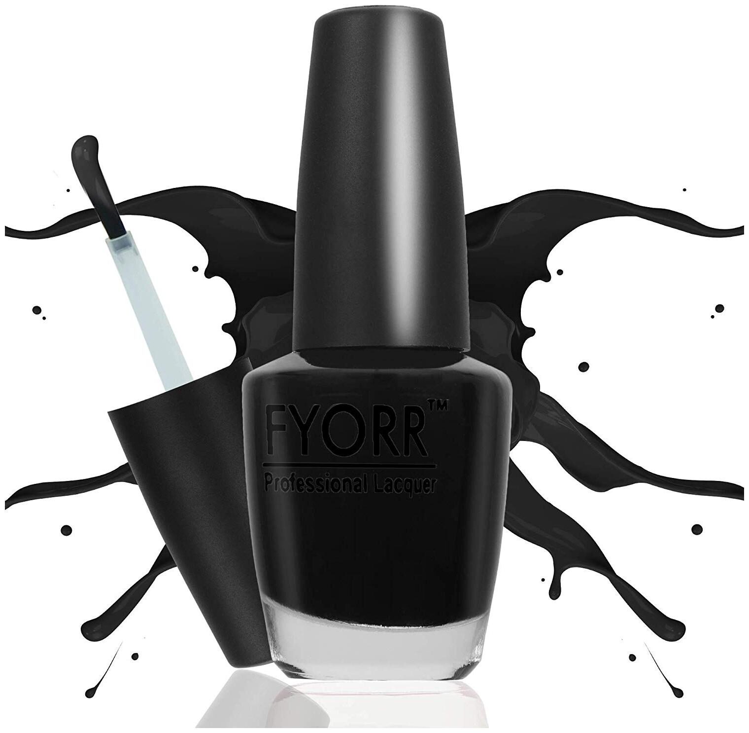 

FYORR Midnight Black Long Lasting Nail Paint(Black-Color)15ml