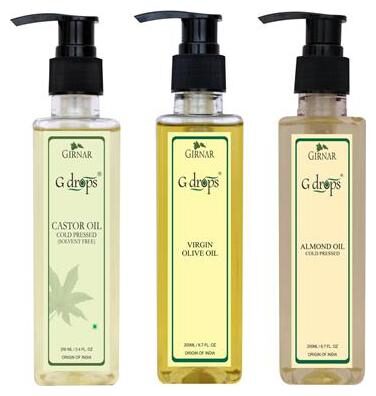 

G drops Castor Virgin Olive Almond Oil Combo(200ml 200ml 200ml)