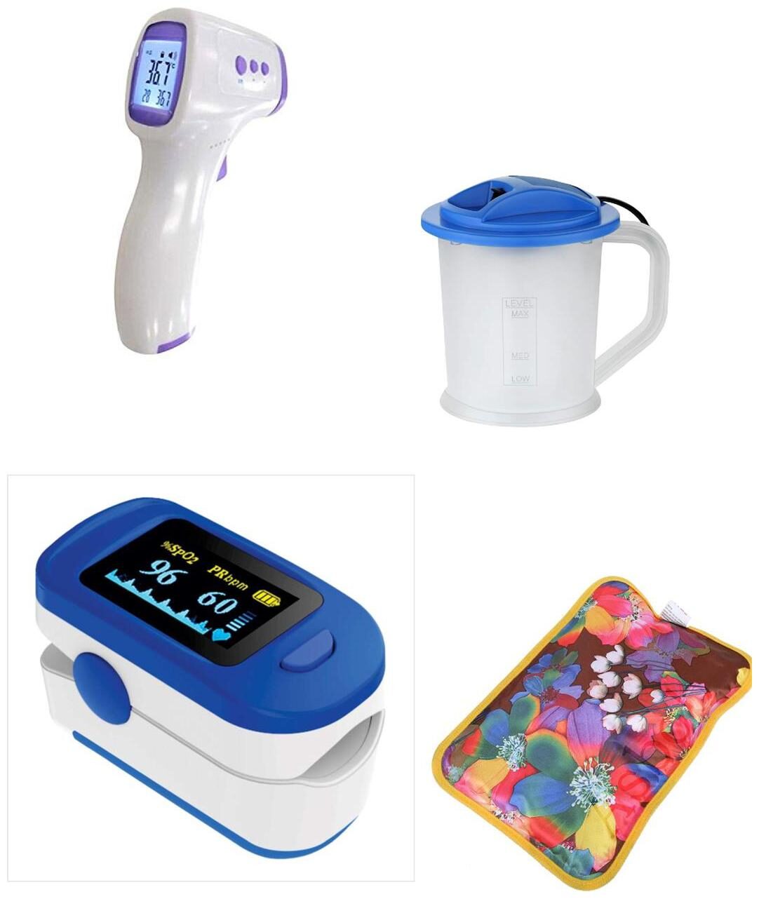 

G GAPFILL 4in1 Combo Non-Contact Infrared Thermometer with Lcd Display Finger Tip Pulse Oximeter with OLED Display hot electric heating pad 1 vaporizer