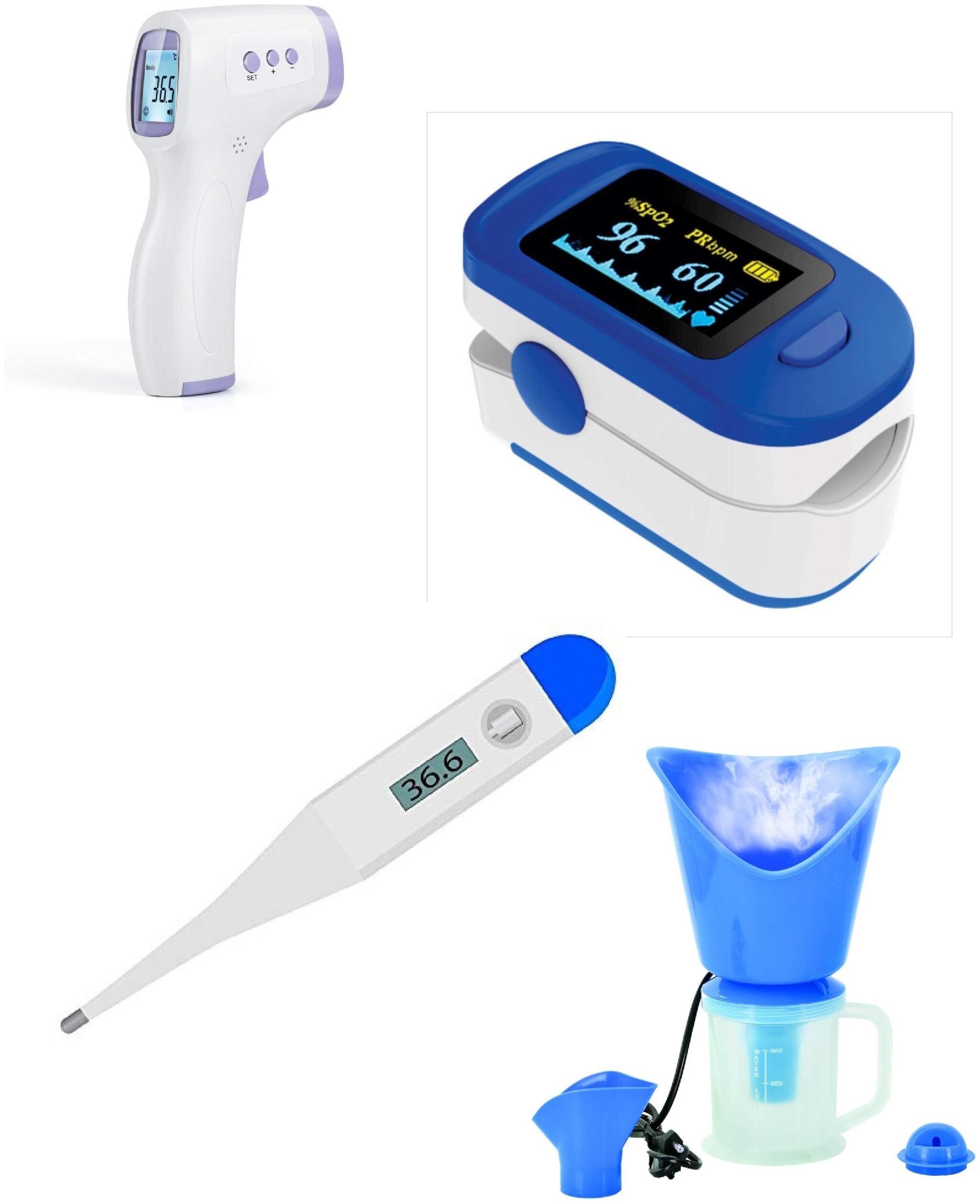 

G GAPFILL 4in1 Combo Non-Contact Infrared Thermometer 1 Digital thermometer Finger Tip Pulse Oximeter with OLED Display vapouriser steamer