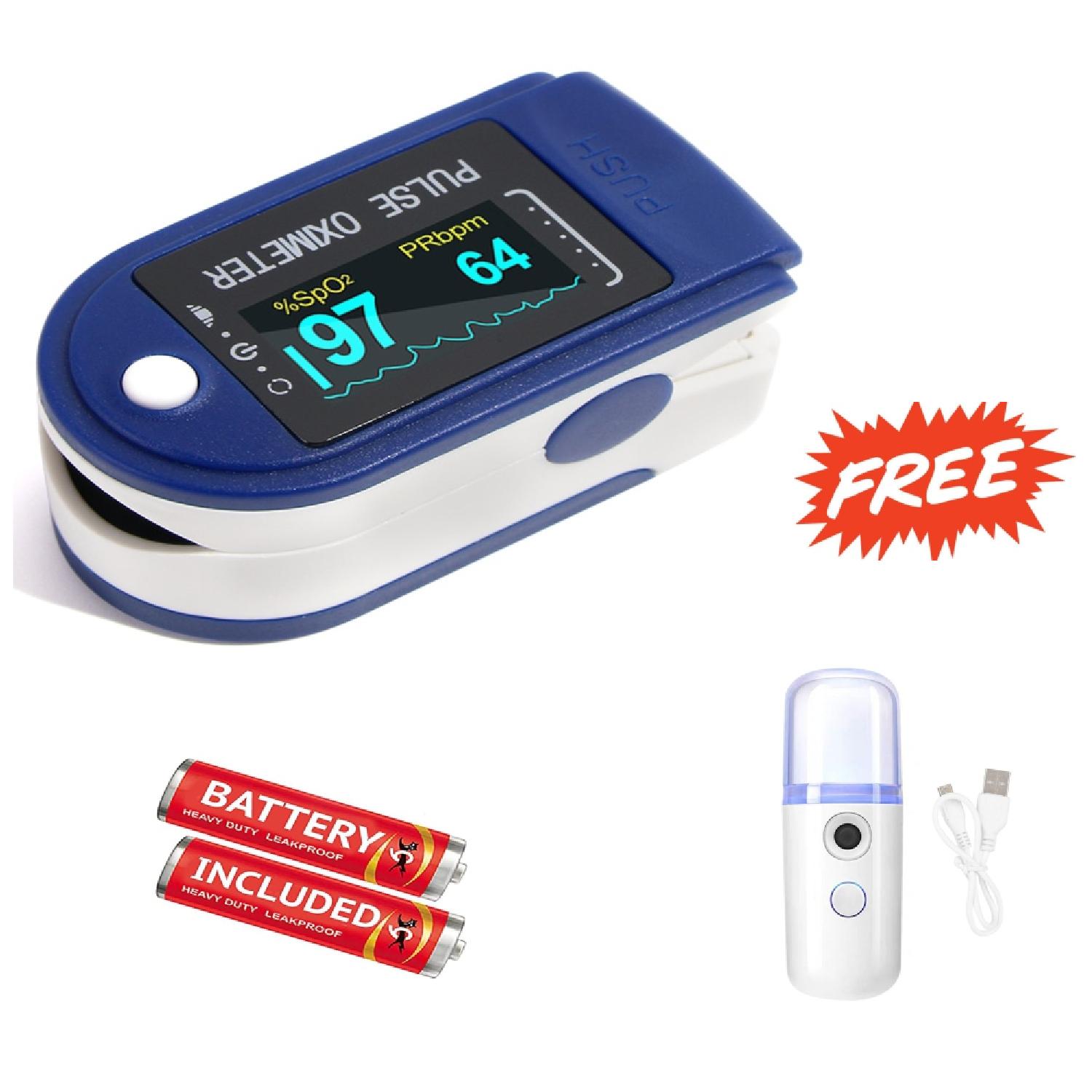 

G GAPFILL Auto Poweroff Smart Finger Tip Pulse Oximeter With Audio Visual Alarm and Respiratory Rate BATTERY INCLUDED WITH FREE NANO ATOMIZER SANITIZATION SPRAY (Pack of 1)