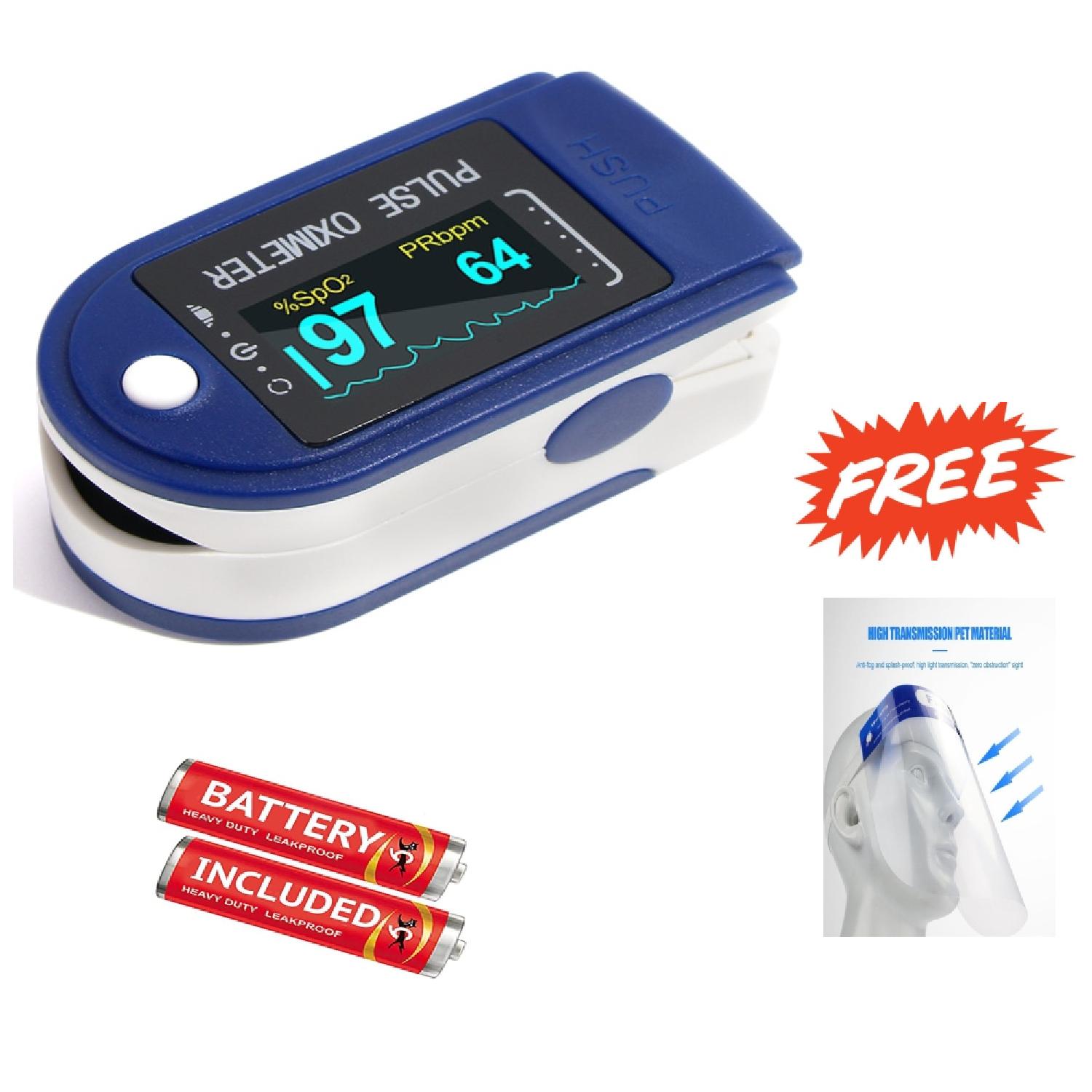 

G GAPFILL Auto Poweroff Smart Finger Tip Pulse Oximeter With Audio Visual Alarm and Respiratory Rate BATTERY INCLUDED WITH FREE FACE SHIELD (Pack Of 1)