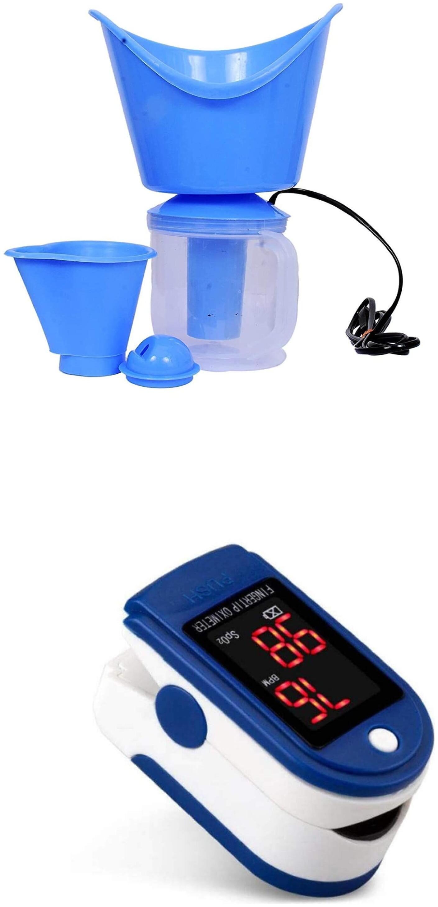 

G GAPFILL Facial Steamer 3 ATTACHMENTS) Portable Digital Blood Oxygen Saturation Monitor for Heart Rate and SpO2 Level O2 Monitor Finger for Oxygen Pulse ( Pack of 2 )