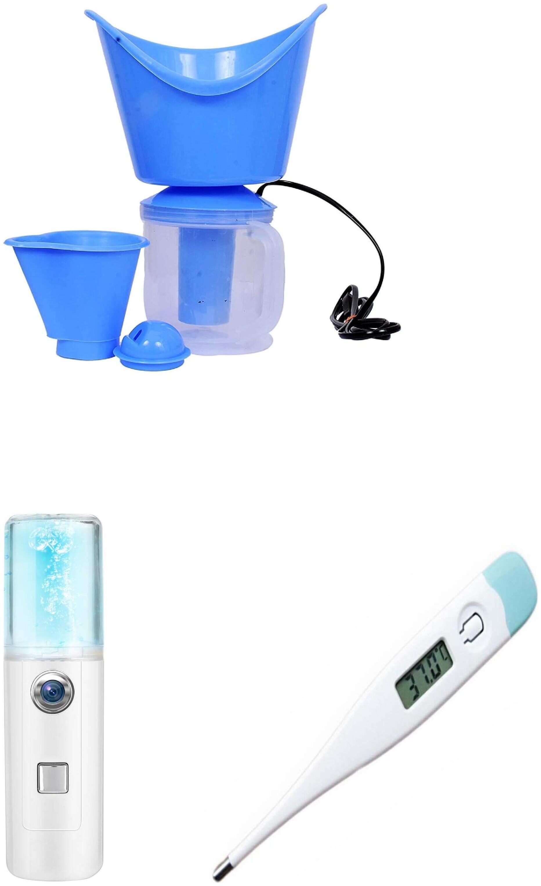 

G GAPFILL Facial Steamer 3 ATTACHMENTS Mist Sprayer Humidifier Portable Small Bottle 30 ml Hydrating Calm Makeup Moisturising 1 pc DIGITAL THERMOMETER