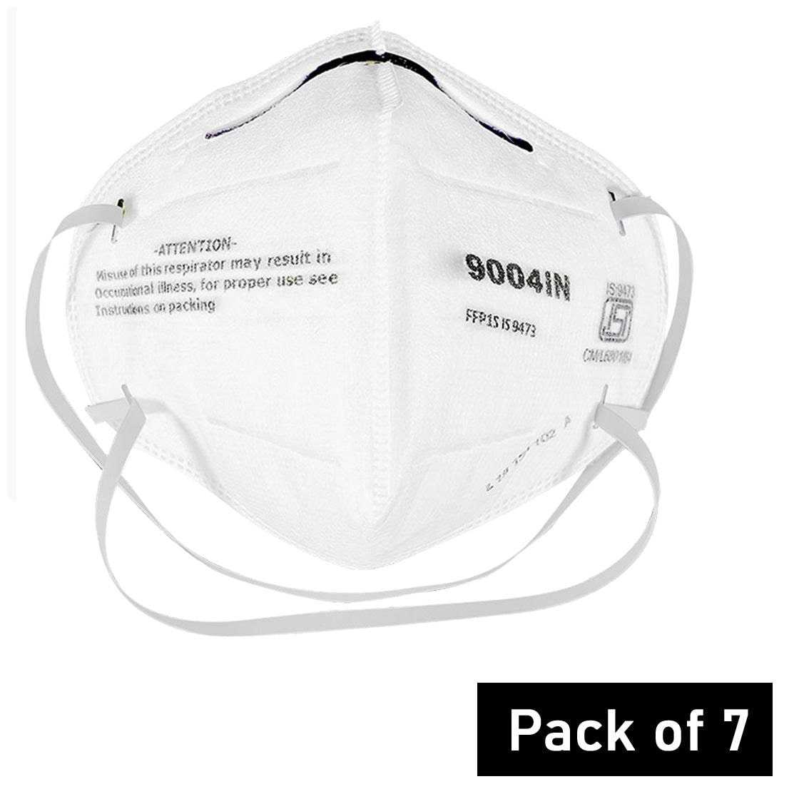 

Gabbar Reusable And Washable Face Mask 9004IN White Pack of 7