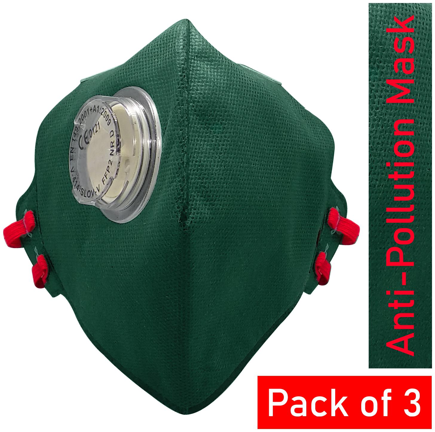 

Gabbar V-414 Face Mask Green Pack of 3