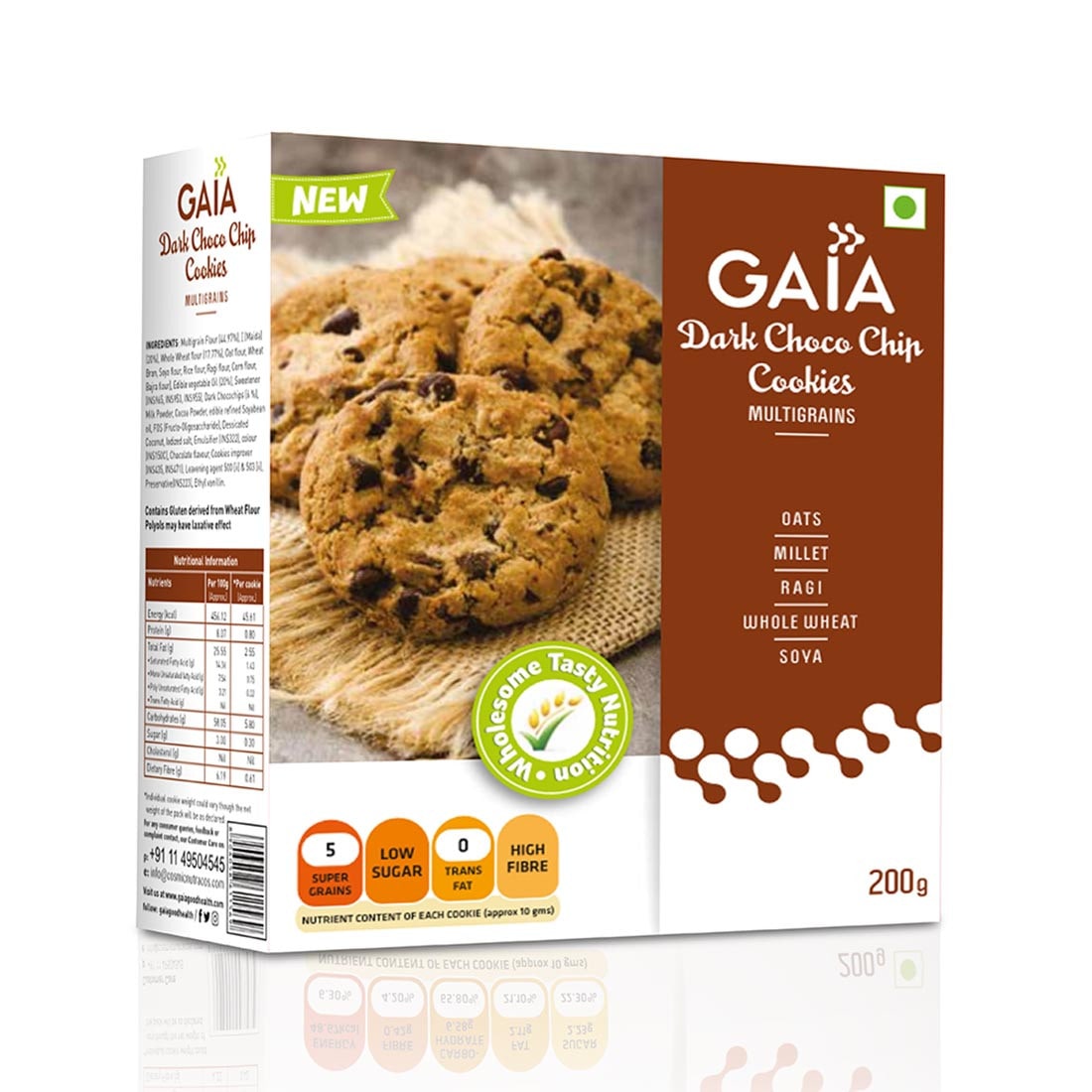 

Gaia Dark Choco Multigrain Cookies 200g(Pack of 2)