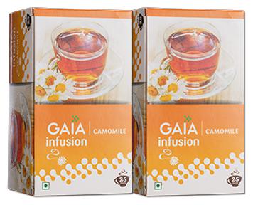 

Gaia Green Tea Camomile (25 Tea Bags each) Pack of 2