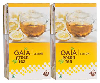 

Gaia Green Tea Lemon (25 Tea Bags each) Pack of 2