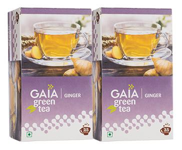 

Gaia Green Tea Ginger (25 Tea Bags each) Pack of 2