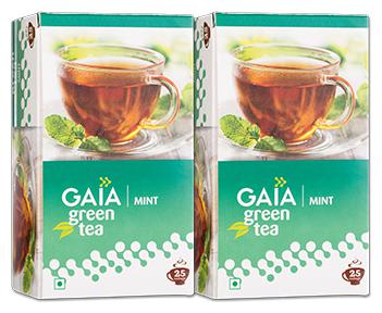 

Gaia Green Tea Mint (25 Tea Bags each) Pack of 2