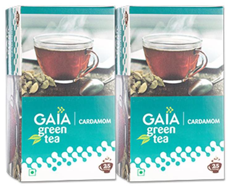 

Gaia Green Tea Cardamom 25 Tea Bags (Pack Of 2)