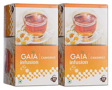 

Gaia Green Tea Camomile (25 Tea Bags each) Pack of 2