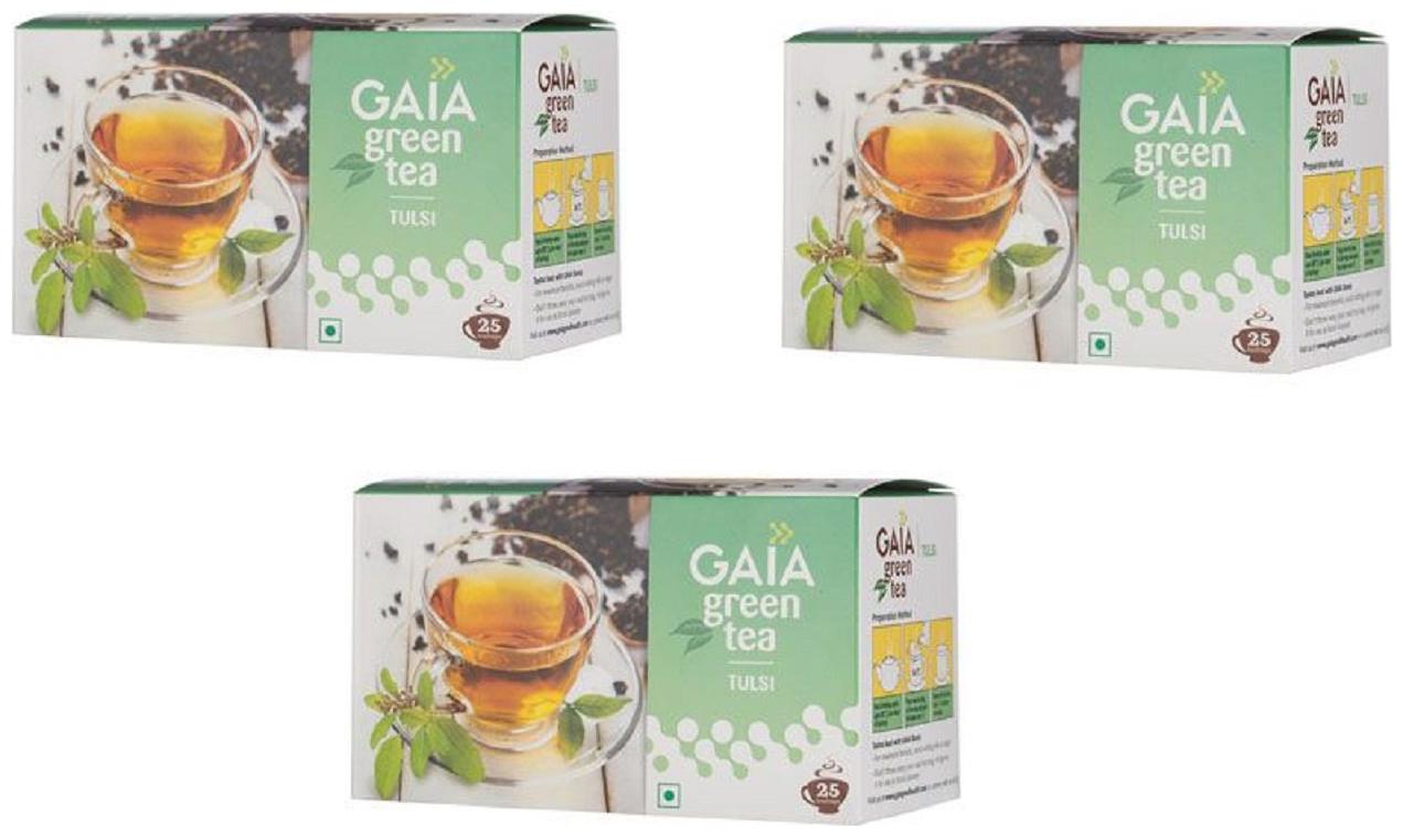 

Gaia Green Tea Tulsi 25 Bags (Pack of 3)
