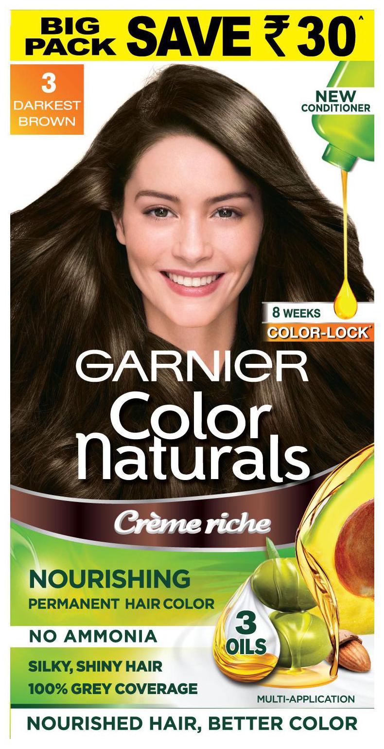 

Garnier Color Naturals Cream Hair Color Shade 3 Big Pack Save Rs 30