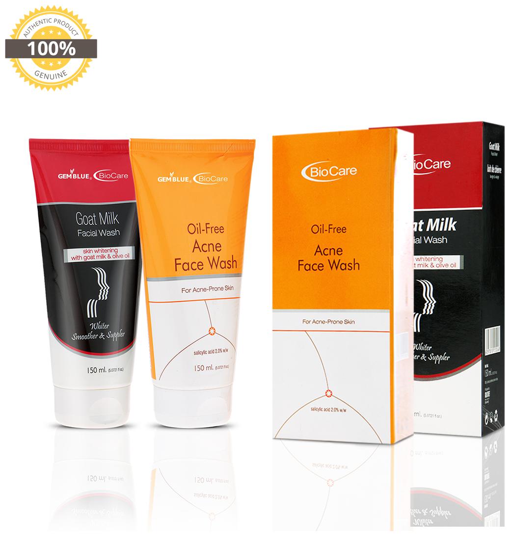 

Gemblue Biocare Goat Milk Face Wash 150ml Gemblue Biocare Oil Free Acne Face Wash 150ml Pack Of 2