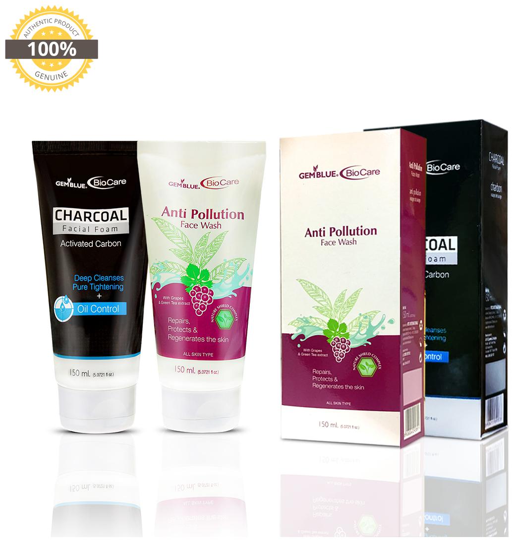 

Gemblue Biocare Anti Polution Face Wash 150ml Gemblue Biocare Charcoal Facial Foam Pack Of 2