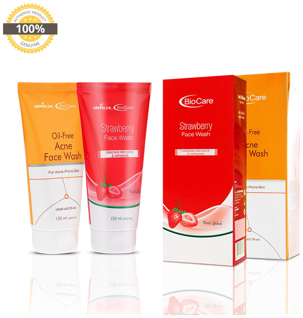 

Gemblue Biocare Oil Free Acne Face Wash 150ml Gemblue Biocare Strwaberry Face Wash 150ml Pack Of 2