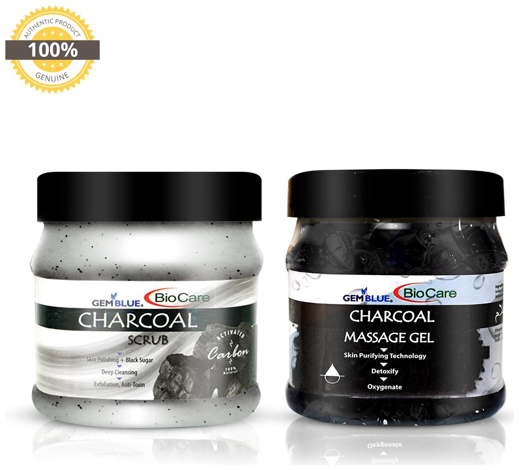 

Gemblue Biocare Charcoal Scrub 500 ml Charcoal Massage Gel 500 ml (Pack of 2)