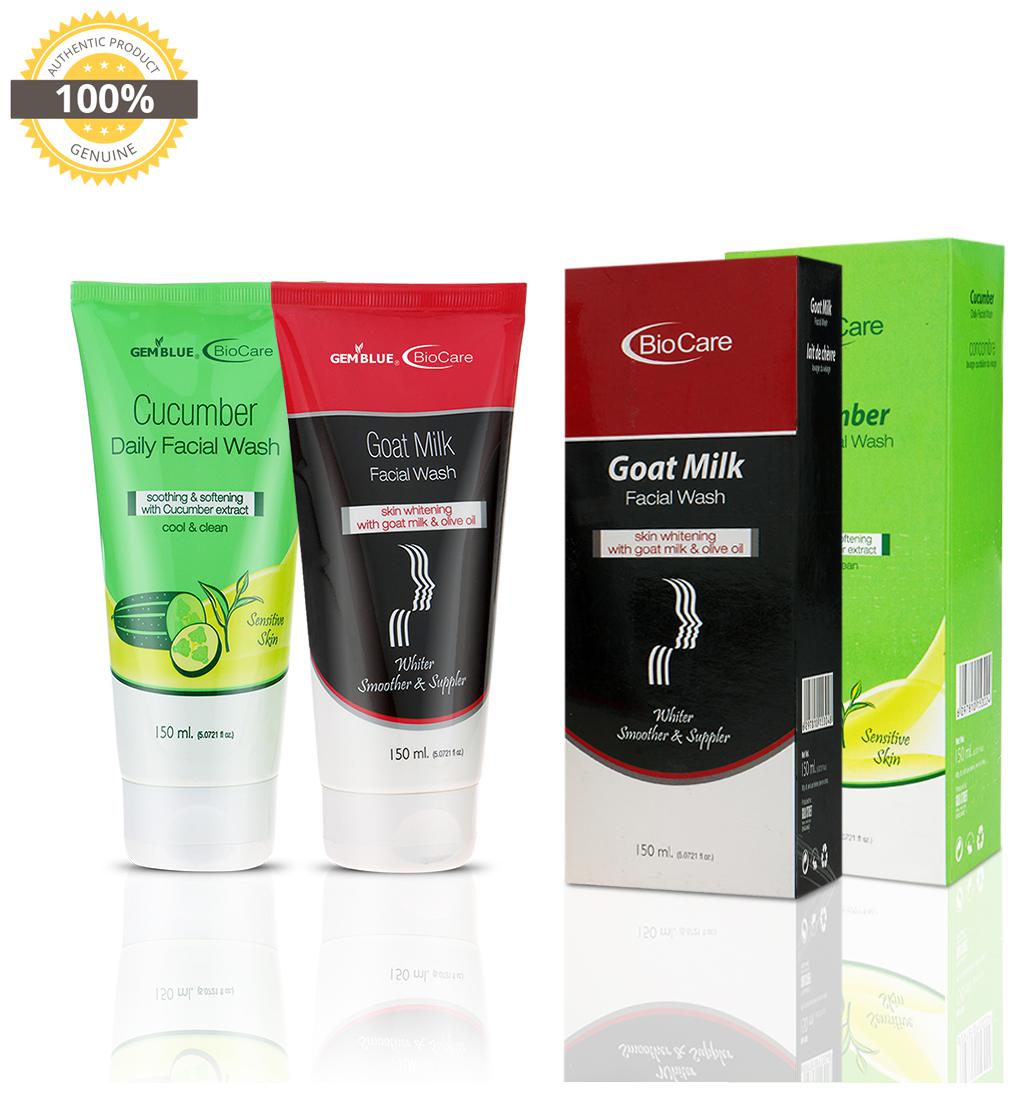 

Gemblue Biocare Cucumber Daily Face Wash 150ml Gemblue Biocare Goat Milk Facila Wash 150ml Pack Of 2