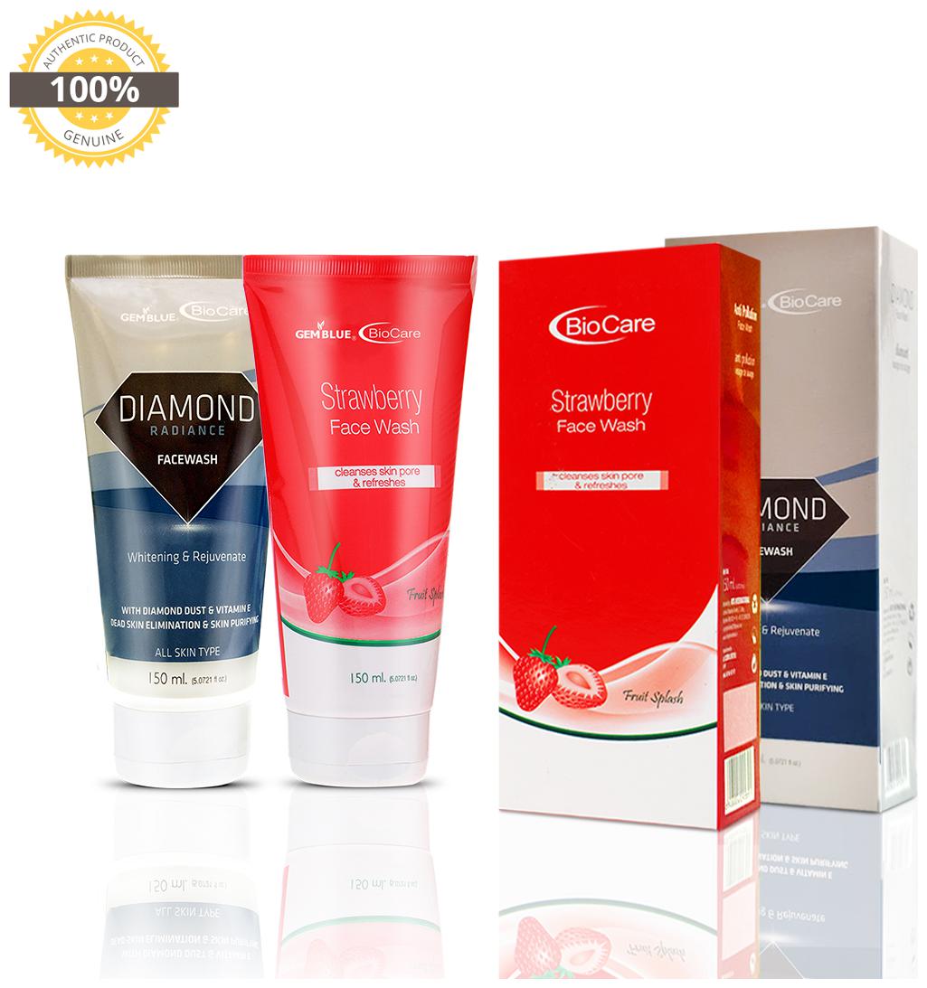 

Gemblue Biocare Diamond Radiance Face Wash 150ml Gemblue Biocare Strwaberry Face Wash 150ml Pack Of 2