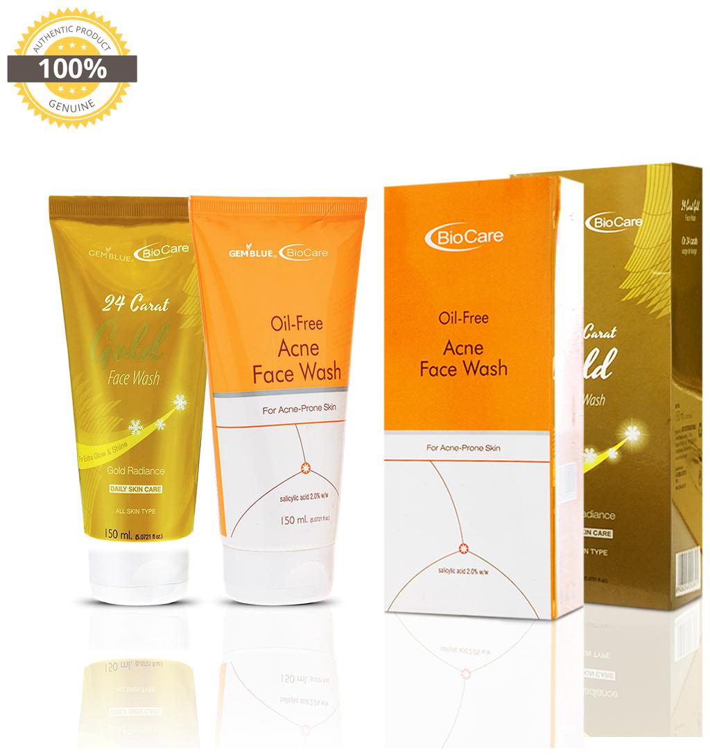 

Gemblue Biocare 24 Carat Gold Face Wash 150ml Gemblue Biocare Oil Free Acne Face Wash 150ml Pack Of 2
