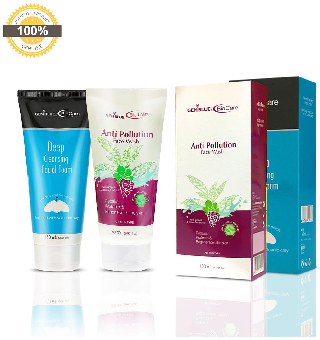 

Gemblue Biocare Anti Polution Face Wash 150ml Gemblue Biocare Deep Cleansing Face Wash 150ml Pack Of 2