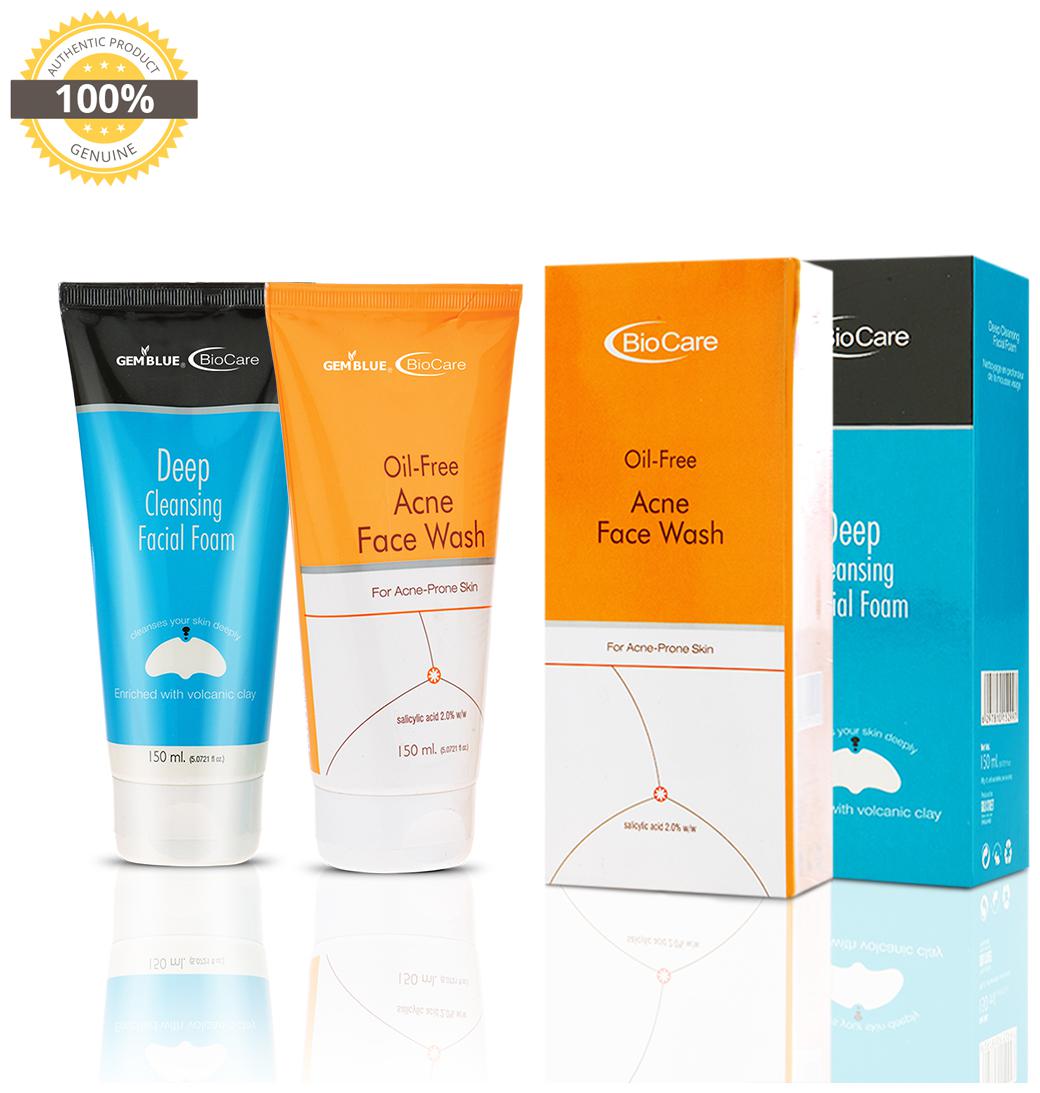 

Gemblue Biocare Deep Cleansing Facial Wash 150ml Oil Free Acne Face Wash 150ml Pack Of 2