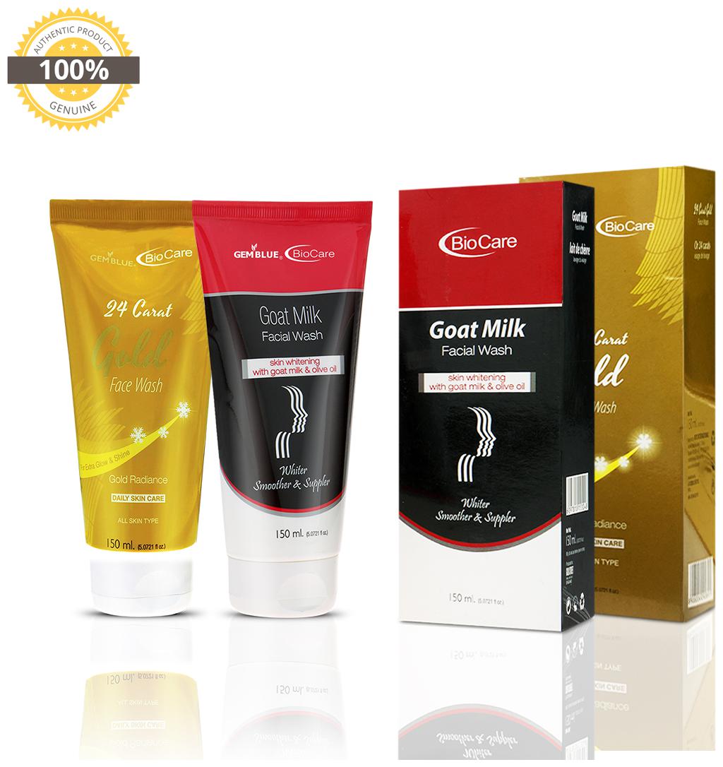 

Gemblue Biocare 24 Carat Gold Face Wash 150ml Gemblue Biocare Goat Milk Facila Wash 150ml Pack Of 2
