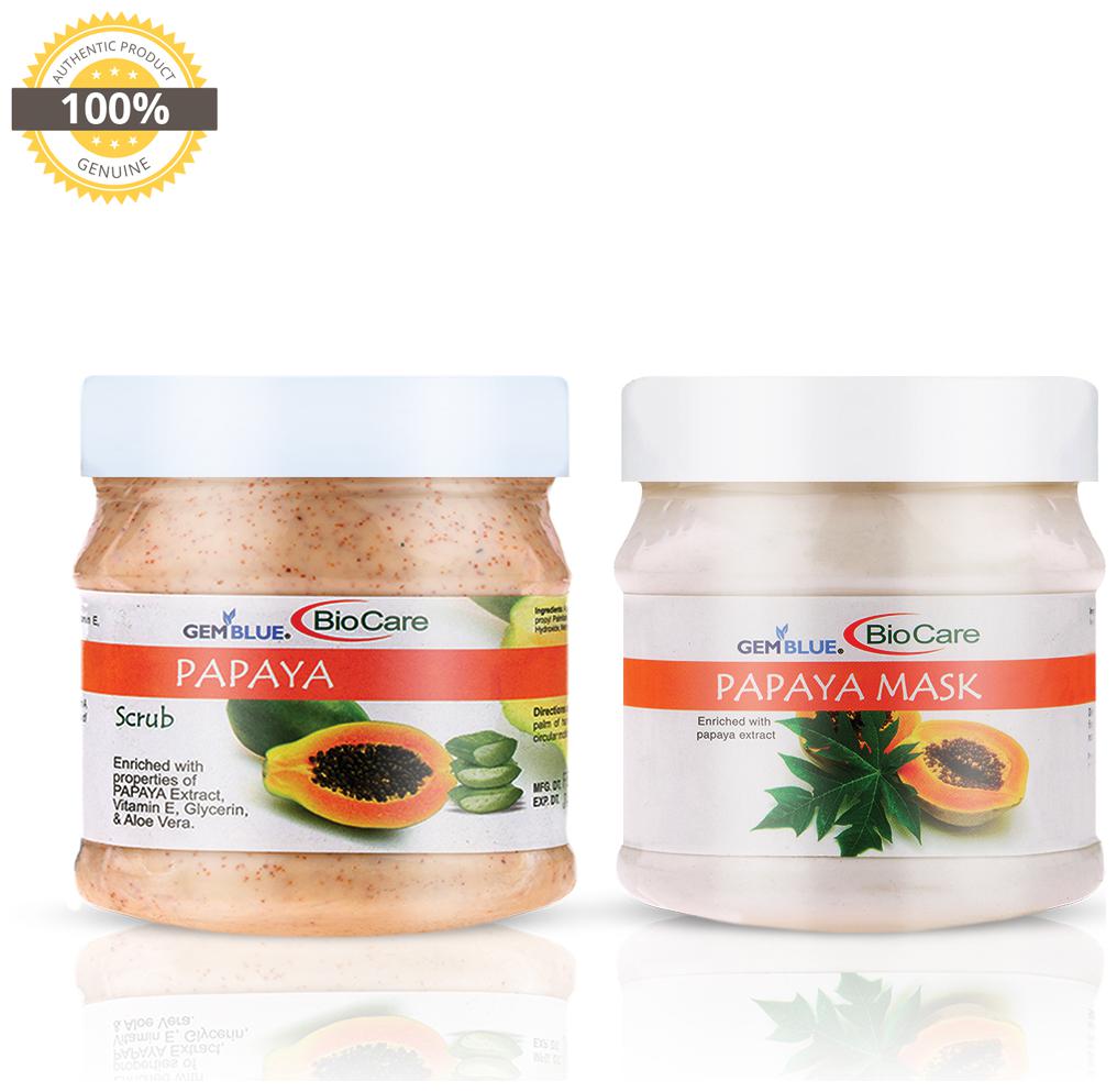 

Gemblue Biocare Papaya Scrub 500 ml Papaya Mask 500 ml (Pack of 2)