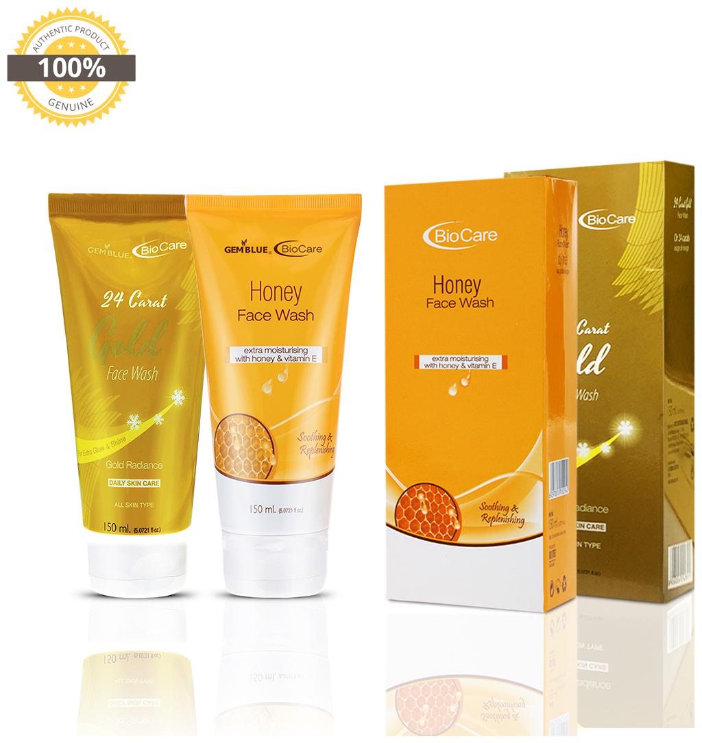 

Gemblue Biocare 24 Carat Gold Face Wash 150ml Gemblue Biocare Honey Face Wash 150ml Pack Of 2