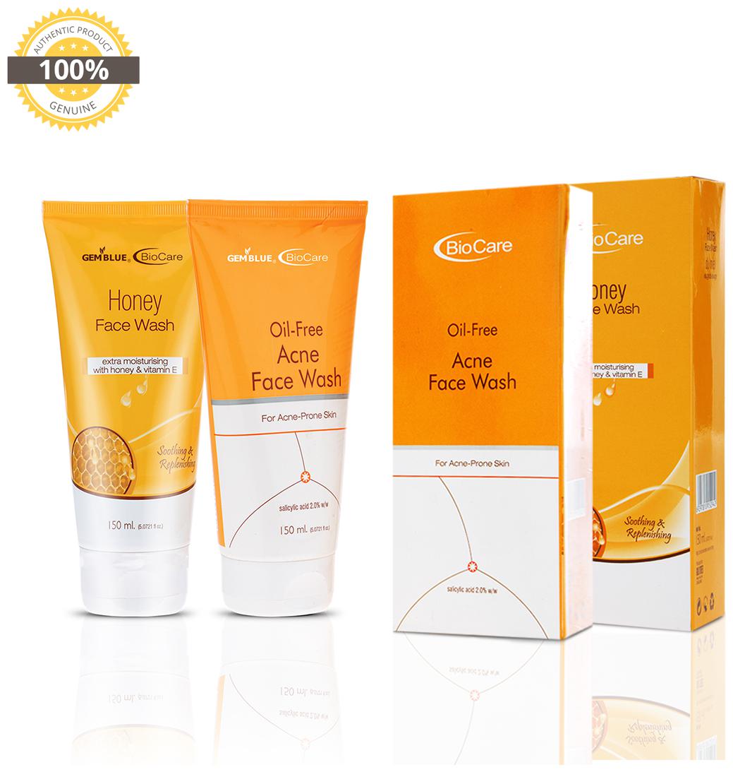 

Gemblue Biocare Honey Face Wash 150ml Gemblue Biocare Oil Free Acne Face Wash 150ml Pack Of 2