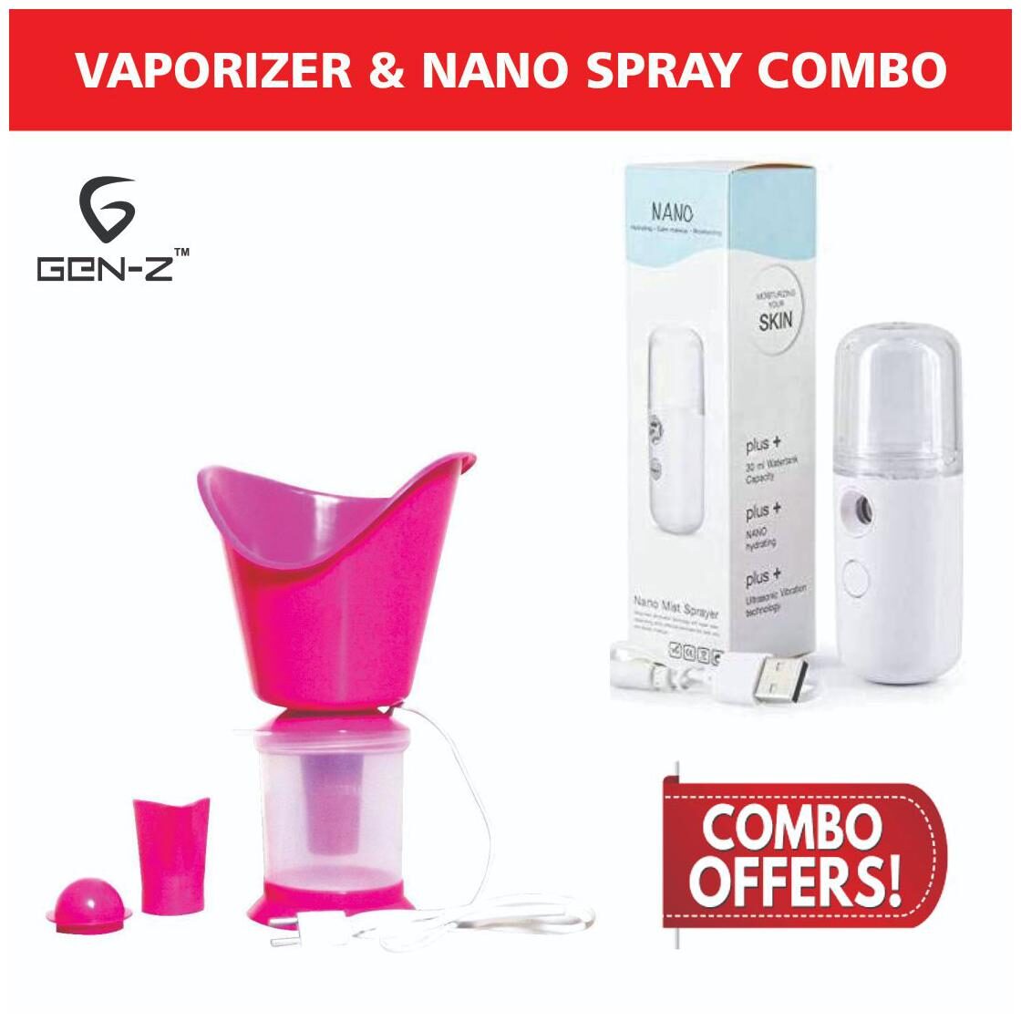 

Gen-Z Vaporizer3 in one and NanoSpray Value Combo (Pack of 2)