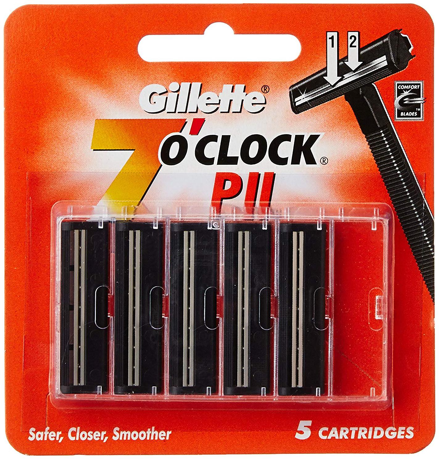 

Gillette 7 O Clock Cartridges - P II With Chromium Enriched Edges 5 pcs