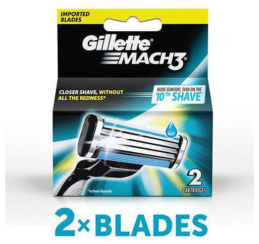 

Gillette Mach 3 - Manual Shaving Razor Blades (Cartridge) Packof 2
