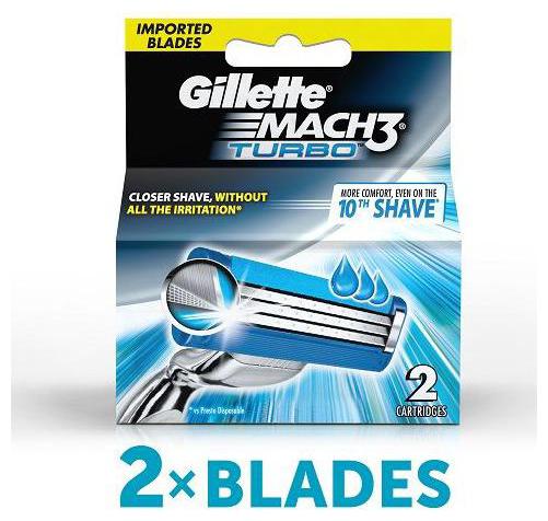 

Gillette Mach 3 Turbo Manual Shaving Razor Blades (Cartridge) 2 pcs