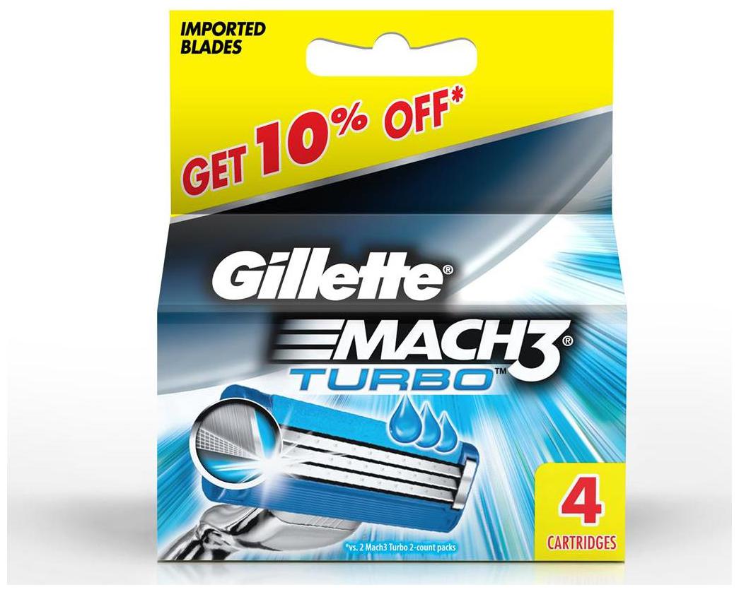

Gillette Mach 3 Turbo Manual Shaving Razor Blades (Cartridge) 4S Pack