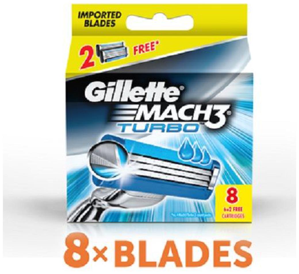 

Gillette Mach 3 Turbo Manual Shaving Razor Blades (Cartridge) 8 pcs