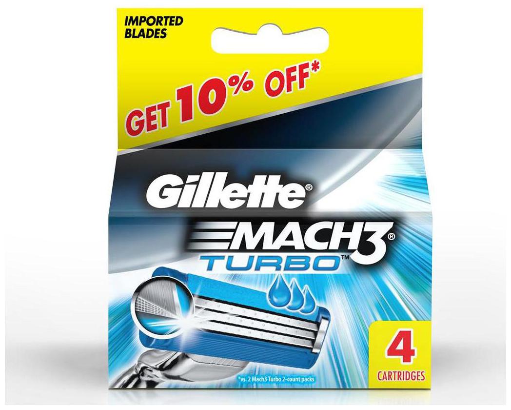 

Gillette Mach 3 Turbo Manual Shaving Razor Blades (Cartridge) 4S Pack