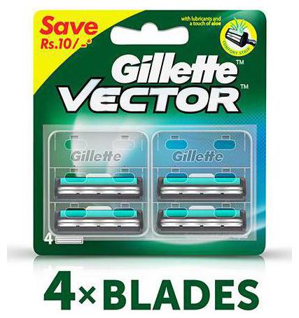 

Gillette Vector Plus - Manual Shaving Razor Blades Cartridge 4 pcs