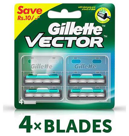 

Gillette Vector Plus - Manual Shaving Razor Blades Cartridge 4 pcs