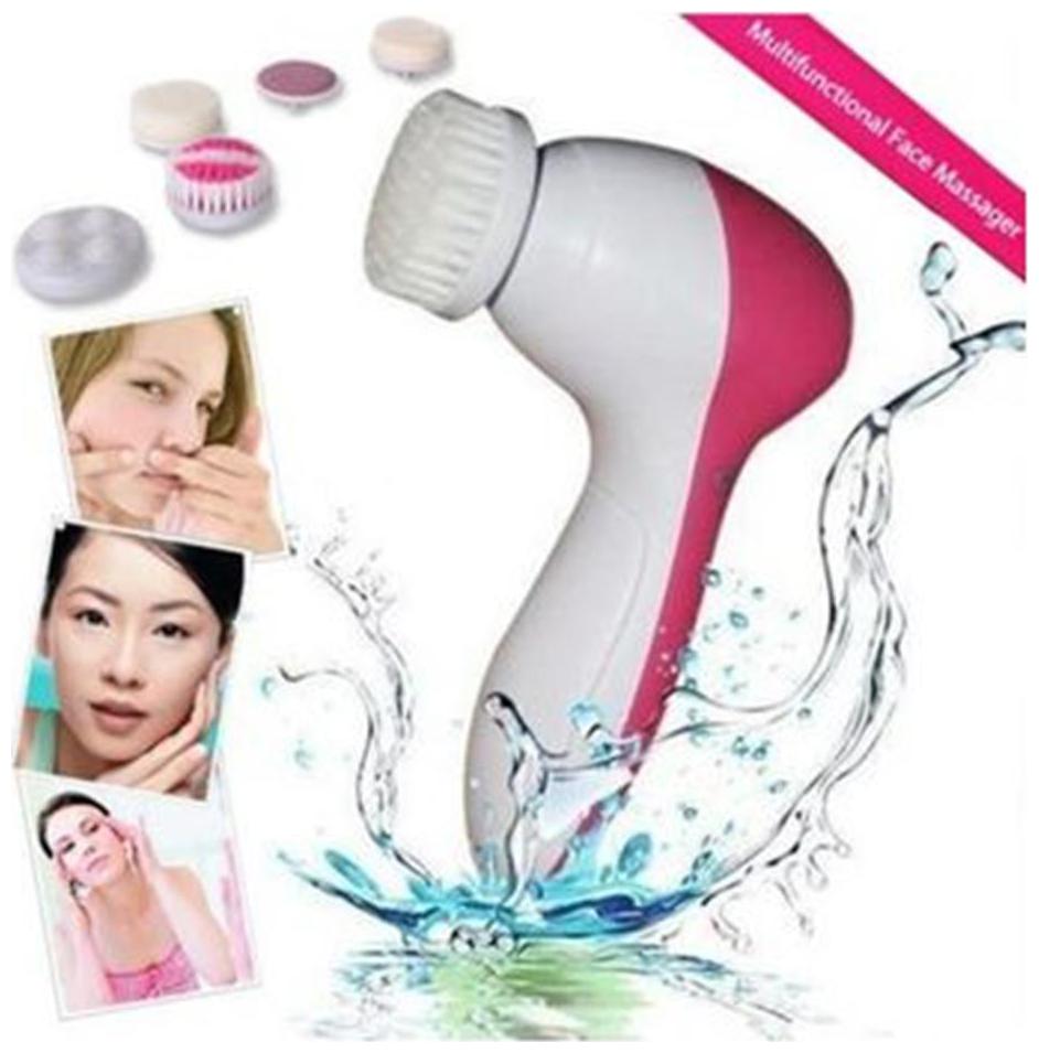 

Gking Skin Smoothing 5 in 1 Portable Compact Body Face Beauty Care Facial Massager (Pink)