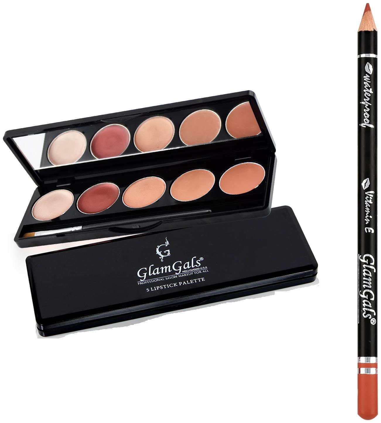 

GlamGals Buy GlamGals 5 color lipstick palette 9g Multi color Get Lip Liner Pencil Free 1 2 g (Pack of 2)