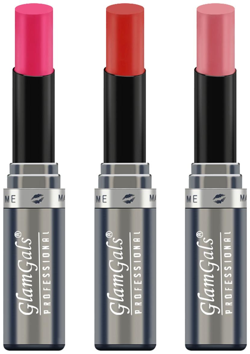

GlamGals Creme Lipsticks 3 g Each (Pack of 3) Multi Color
