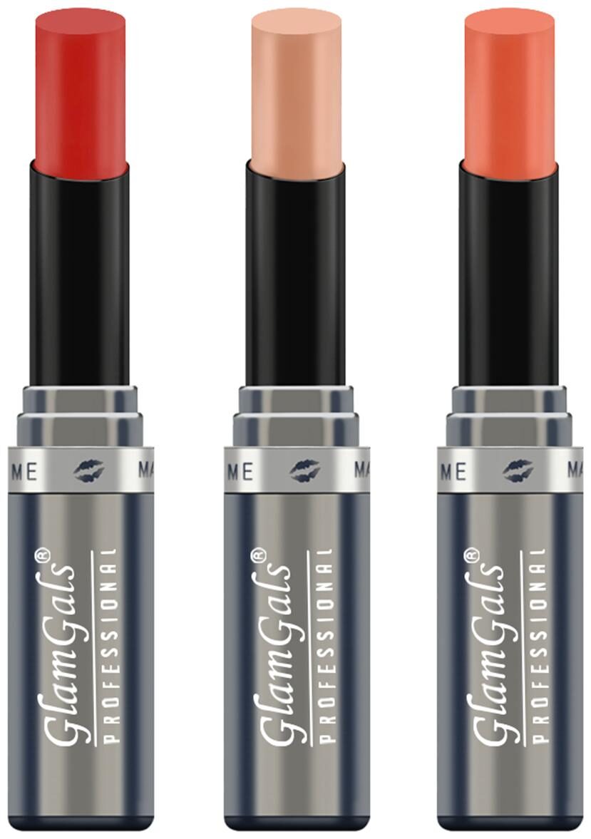 

GlamGals Creme Lipsticks 3 g Each (Pack of 3) Multi Color