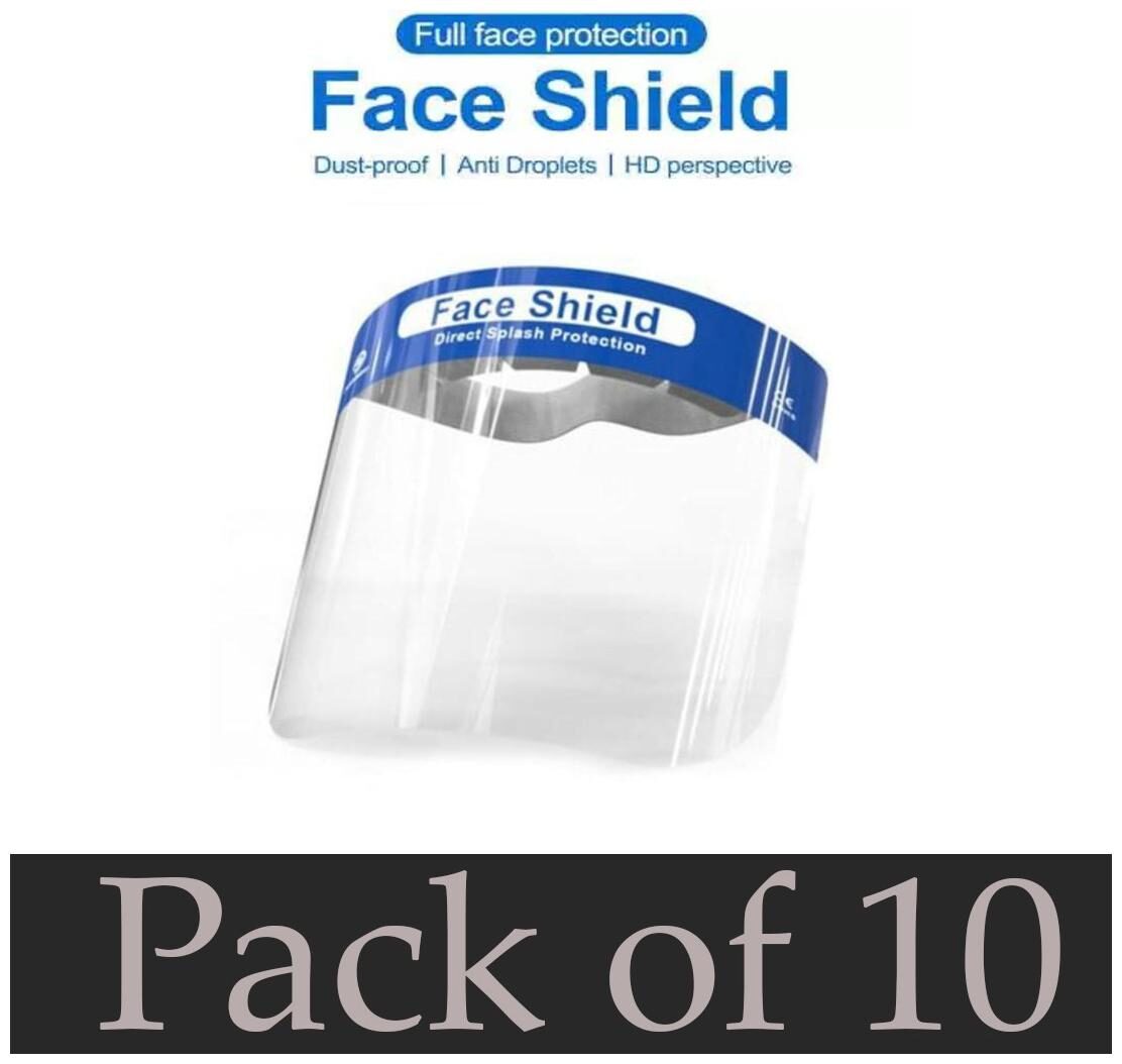

GLEMTECH 300 Micron Multipurpose Reusable Polycarbonate Safety Face Shield ( Color White - Pack of 10 )