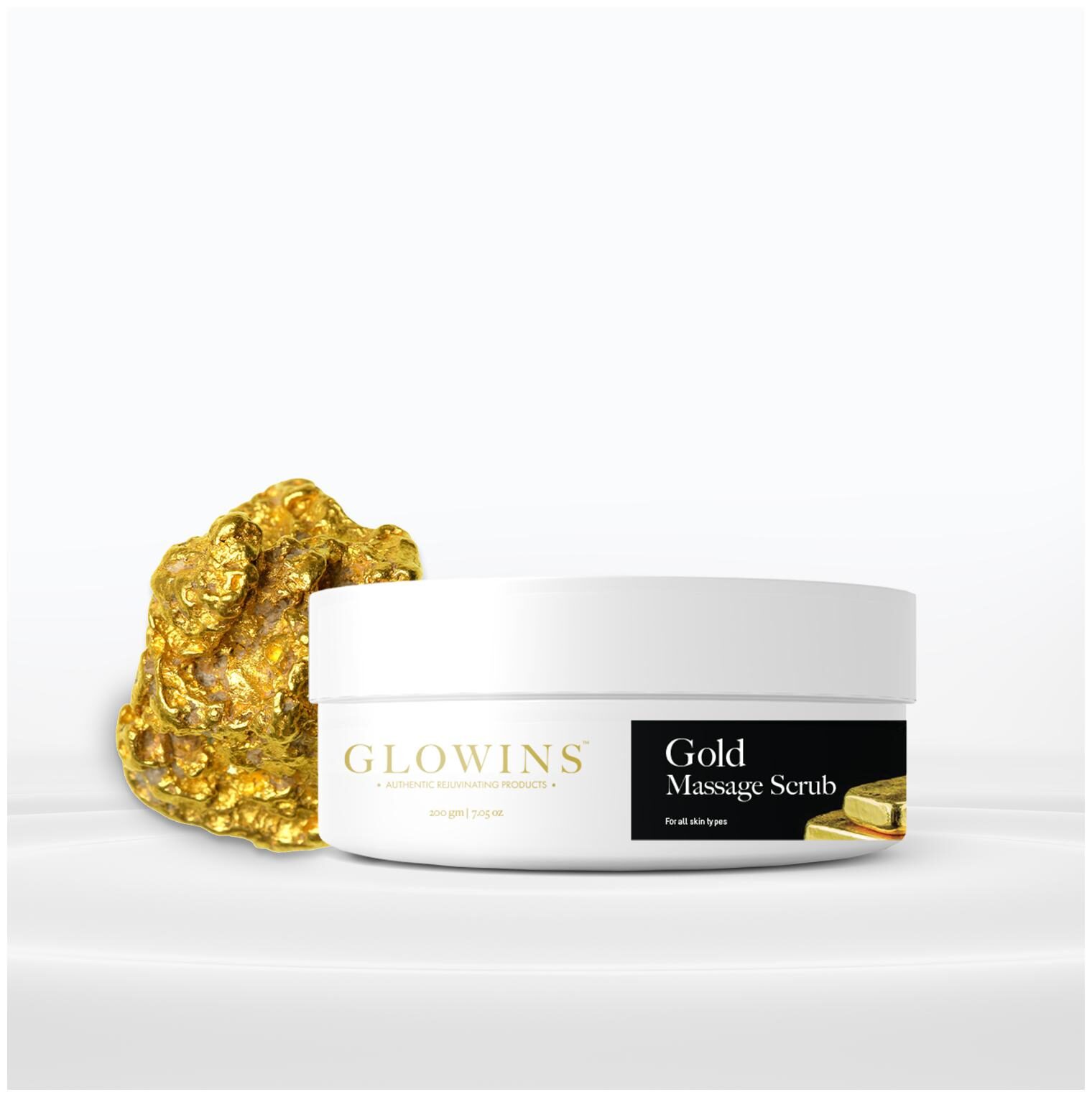 

GLOWINS Gold Rich In Vitamin E Protect it Form Sun UV Rays Improve Acne Skin Ton Reduse Sign Of Lightening and Nourishing Scrub 200 ml (Pack Of 1)