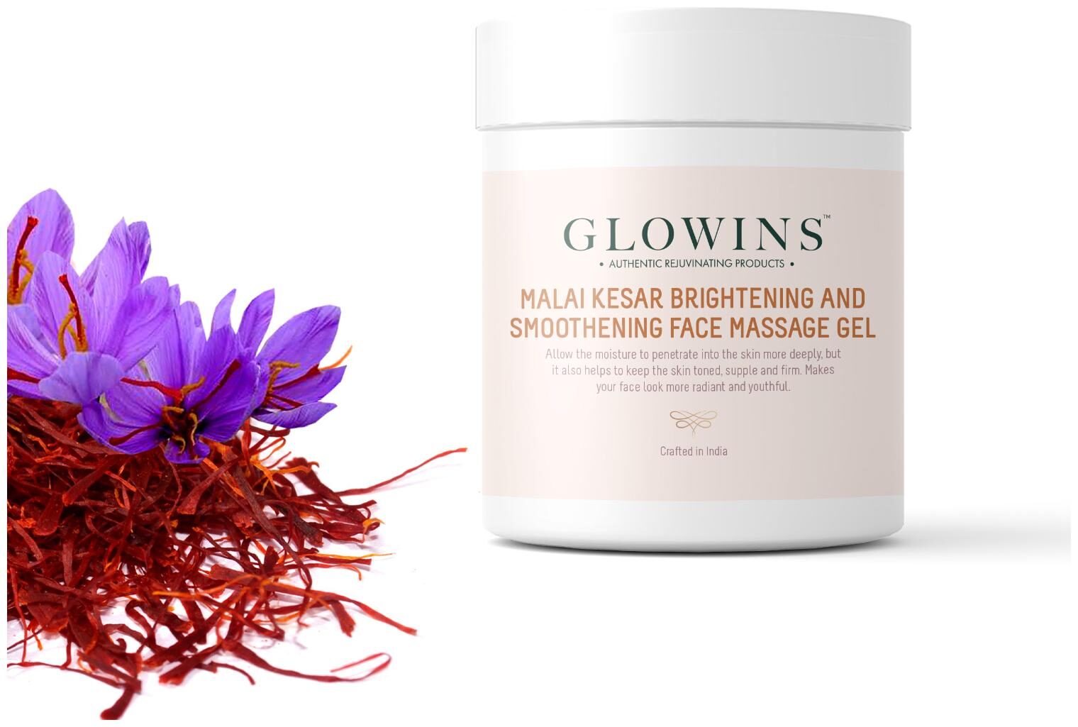 

GLOWINS Malai Kesar Rich In Vitamin E Protect it Form Sun UV Rays Improve Acne Skin Ton Reduse Sign Of Lightening and Nourishing Gel 400 ml (Pack Of 1)