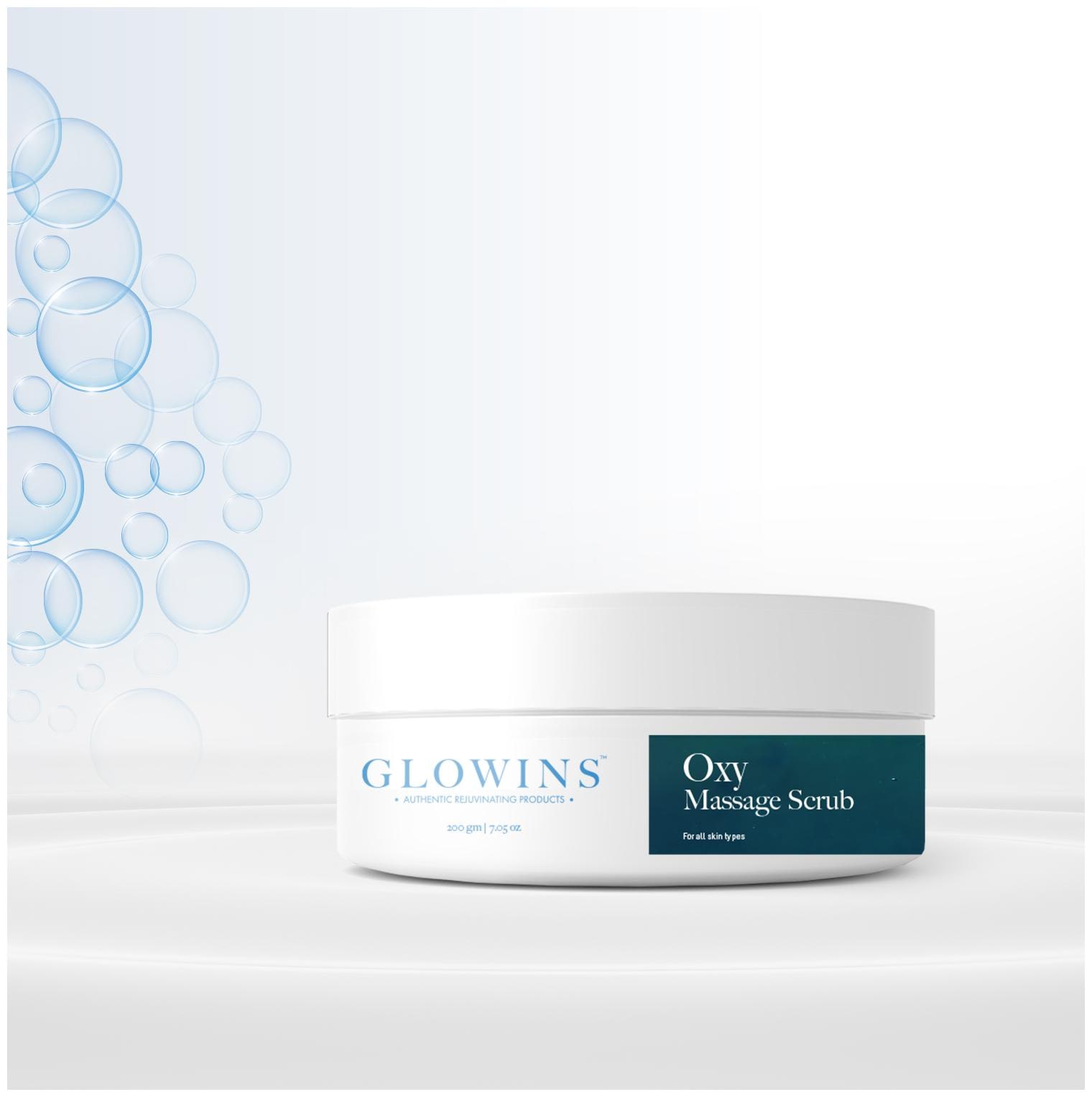 

GLOWINS Oxy Rich In Vitamin E Protect it Form Sun UV Rays Improve Acne Skin Ton Reduse Sign Of Lightening and Nourishing Scrub 200 ml (Pack Of 1)